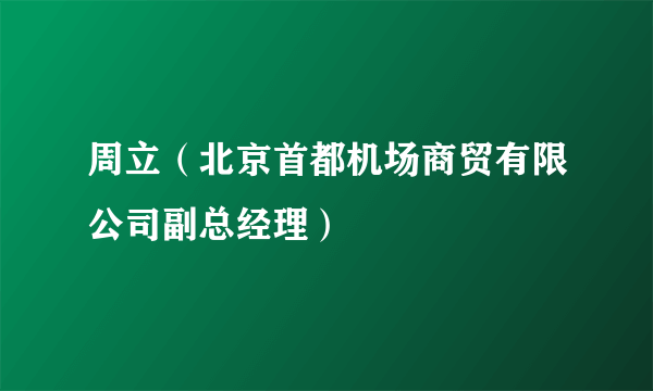 周立（北京首都机场商贸有限公司副总经理）