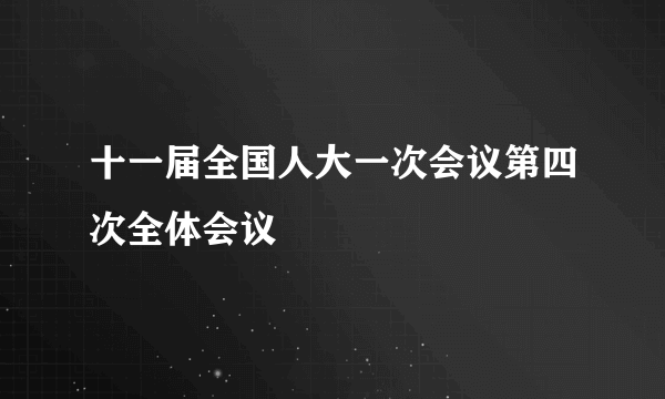 十一届全国人大一次会议第四次全体会议