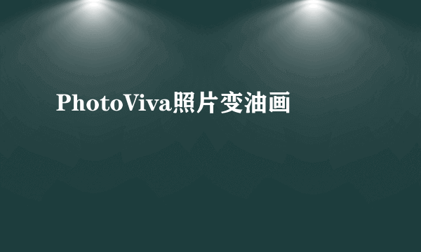 PhotoViva照片变油画