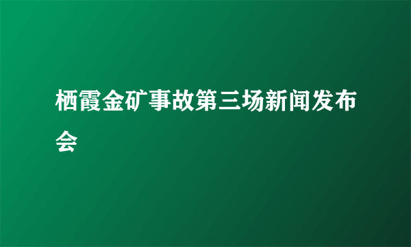 栖霞金矿事故第三场新闻发布会