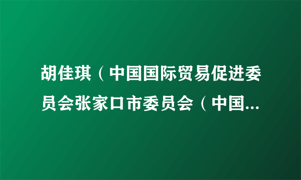 胡佳琪（中国国际贸易促进委员会张家口市委员会（中国国际商会张家口商会）副会长）