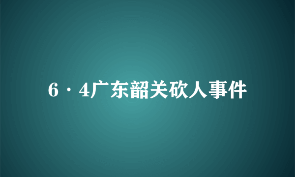 6·4广东韶关砍人事件