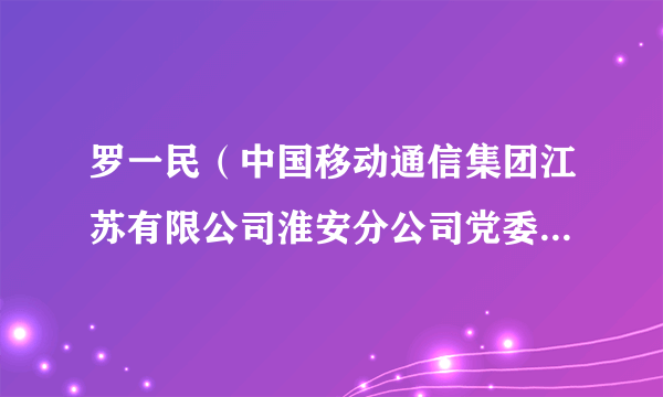 罗一民（中国移动通信集团江苏有限公司淮安分公司党委书记、总经理）