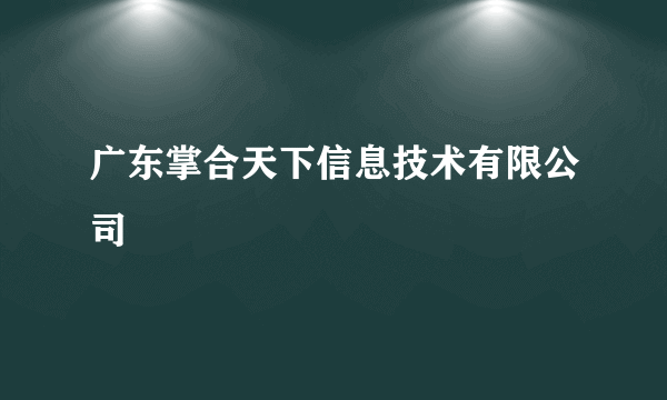 广东掌合天下信息技术有限公司