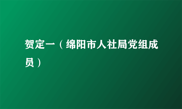 贺定一（绵阳市人社局党组成员）