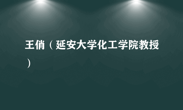 王俏（延安大学化工学院教授）