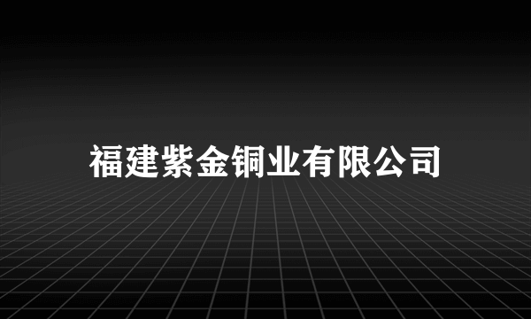 福建紫金铜业有限公司