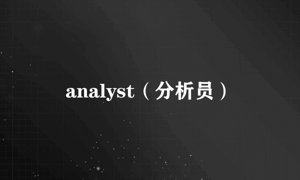 analyst（分析员）