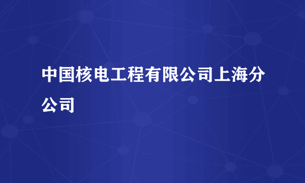 中国核电工程有限公司上海分公司