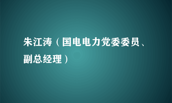 朱江涛（国电电力党委委员、副总经理）