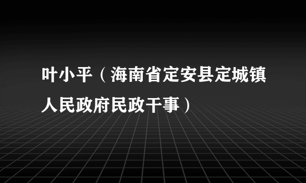 叶小平（海南省定安县定城镇人民政府民政干事）