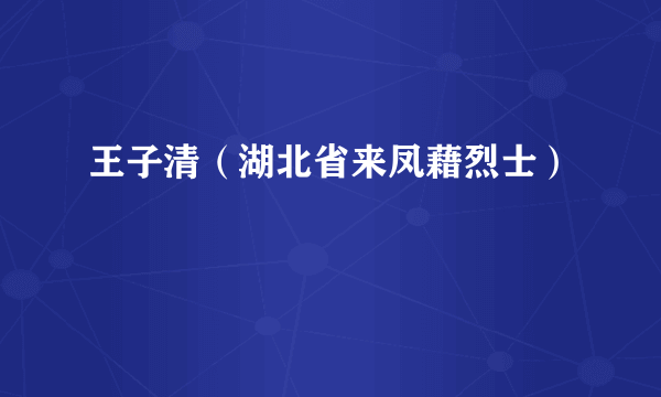 王子清（湖北省来凤藉烈士）