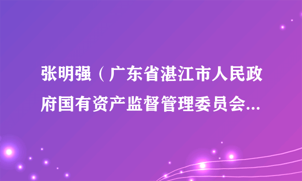 张明强（广东省湛江市人民政府国有资产监督管理委员会党委委员、副主任、正处级）