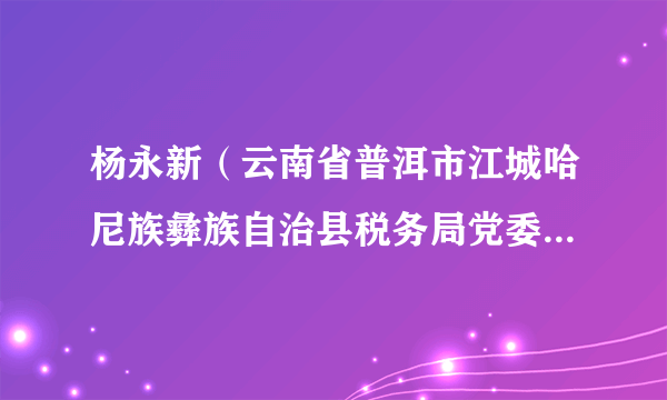 杨永新（云南省普洱市江城哈尼族彝族自治县税务局党委委员、副局长）