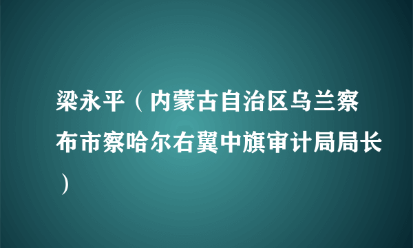 梁永平（内蒙古自治区乌兰察布市察哈尔右翼中旗审计局局长）