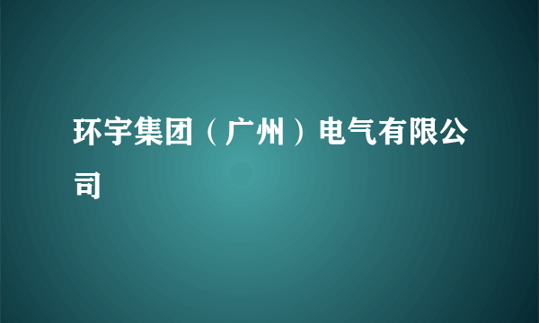 环宇集团（广州）电气有限公司