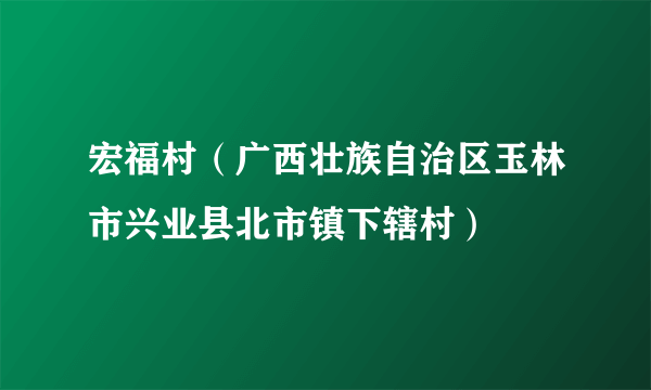 宏福村（广西壮族自治区玉林市兴业县北市镇下辖村）