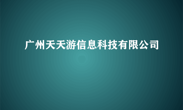 广州天天游信息科技有限公司