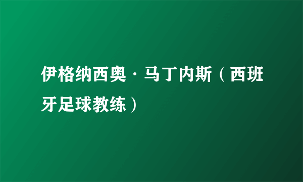 伊格纳西奥·马丁内斯（西班牙足球教练）