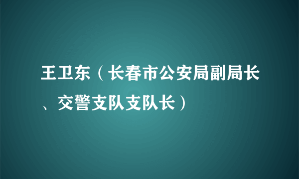 王卫东（长春市公安局副局长、交警支队支队长）