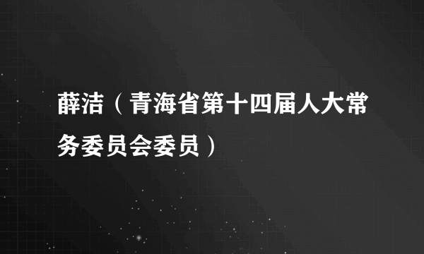 薛洁（青海省第十四届人大常务委员会委员）