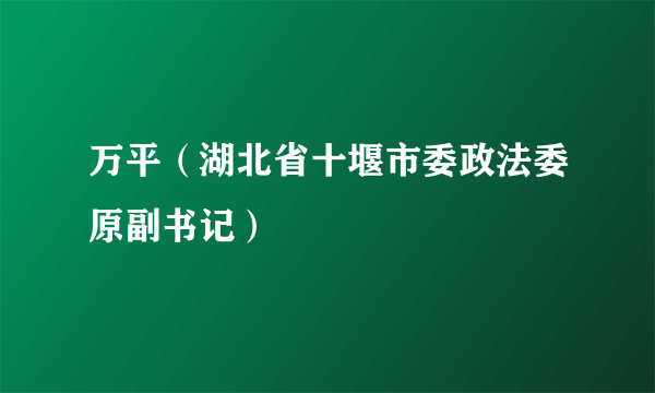 万平（湖北省十堰市委政法委原副书记）