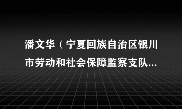 潘文华（宁夏回族自治区银川市劳动和社会保障监察支队支队长）