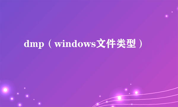 dmp（windows文件类型）