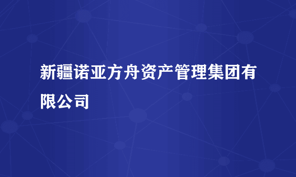 新疆诺亚方舟资产管理集团有限公司