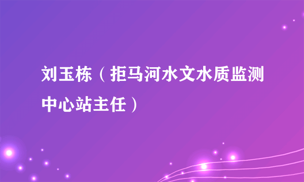 刘玉栋（拒马河水文水质监测中心站主任）