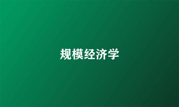 规模经济学