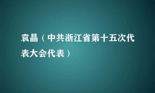 袁晶（中共浙江省第十五次代表大会代表）