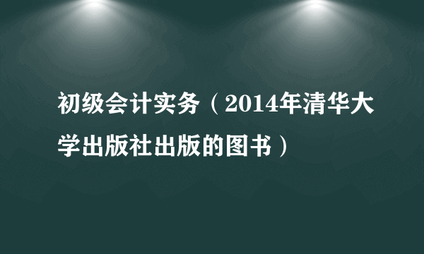 初级会计实务（2014年清华大学出版社出版的图书）