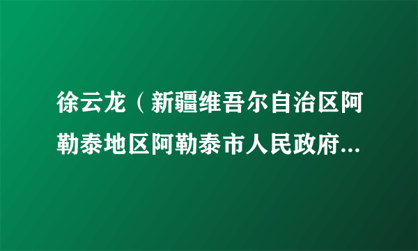 徐云龙（新疆维吾尔自治区阿勒泰地区阿勒泰市人民政府副市长）