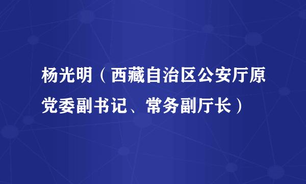 杨光明（西藏自治区公安厅原党委副书记、常务副厅长）