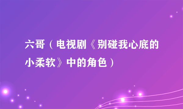 六哥（电视剧《别碰我心底的小柔软》中的角色）