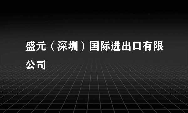 盛元（深圳）国际进出口有限公司