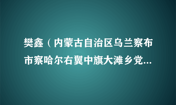 樊鑫（内蒙古自治区乌兰察布市察哈尔右翼中旗大滩乡党委副书记、政府乡长）