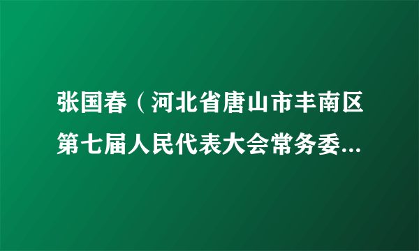 张国春（河北省唐山市丰南区第七届人民代表大会常务委员会人大常委会党组副书记、副主任）