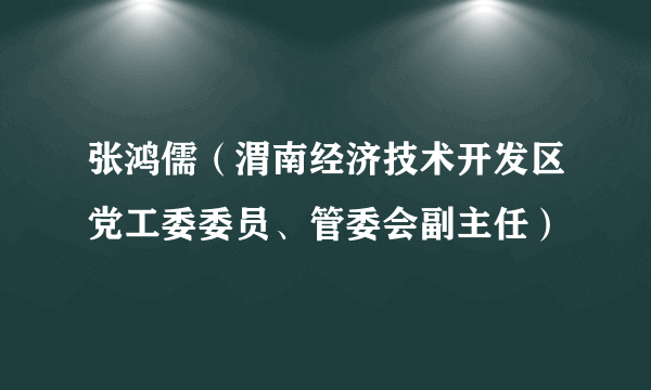 张鸿儒（渭南经济技术开发区党工委委员、管委会副主任）