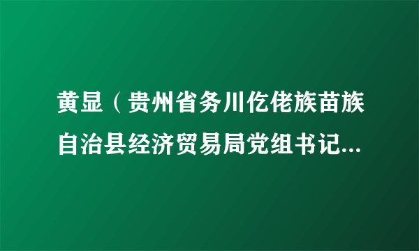 黄显（贵州省务川仡佬族苗族自治县经济贸易局党组书记、局长）