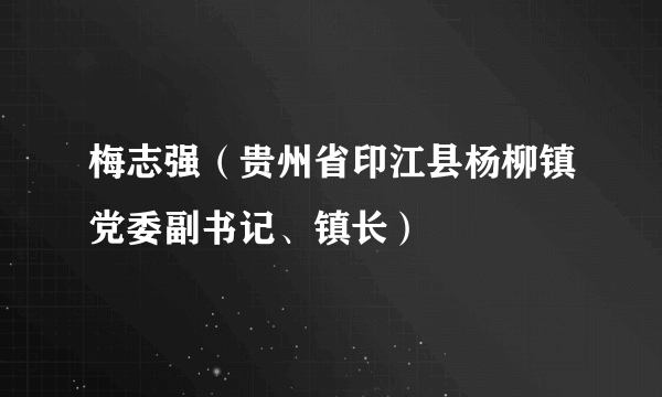 梅志强（贵州省印江县杨柳镇党委副书记、镇长）