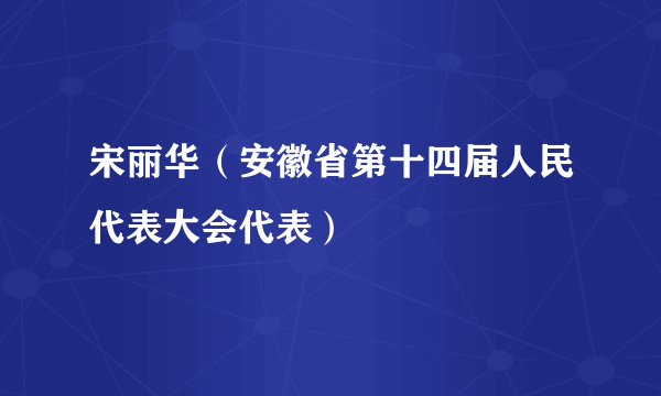 宋丽华（安徽省第十四届人民代表大会代表）