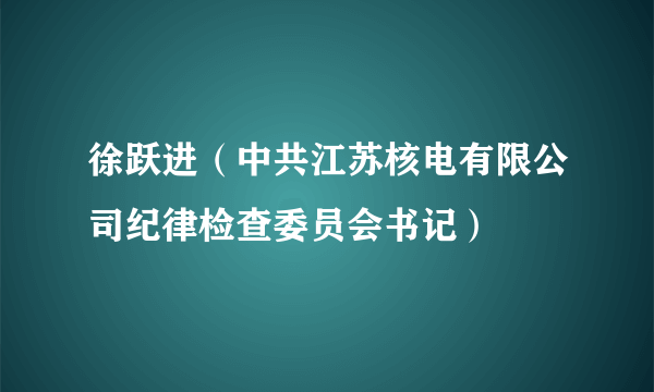 徐跃进（中共江苏核电有限公司纪律检查委员会书记）