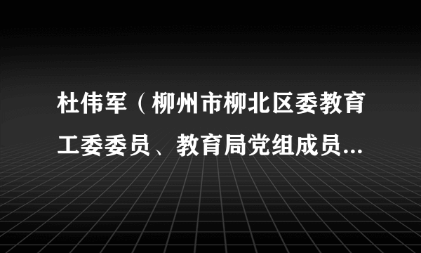 杜伟军（柳州市柳北区委教育工委委员、教育局党组成员、副局长）