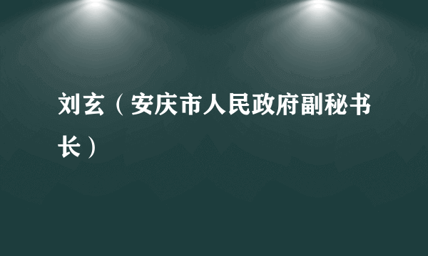 刘玄（安庆市人民政府副秘书长）