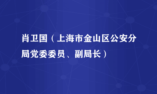 肖卫国（上海市金山区公安分局党委委员、副局长）