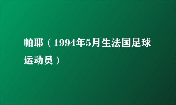 帕耶（1994年5月生法国足球运动员）