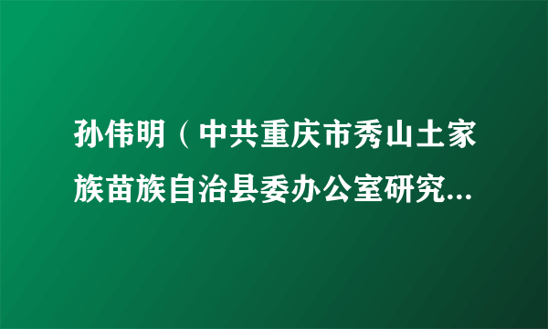 孙伟明（中共重庆市秀山土家族苗族自治县委办公室研究室副主任）