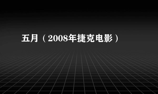 五月（2008年捷克电影）